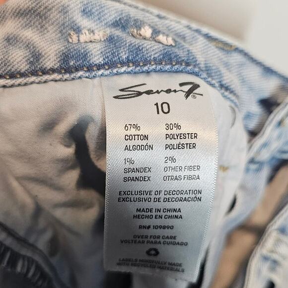 Seven7 Light Wash Blue Straight leg Denim Jeans Size 10 - Picture 9 of 10